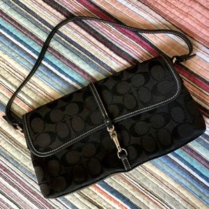 Coach Clutch with Strap- Black